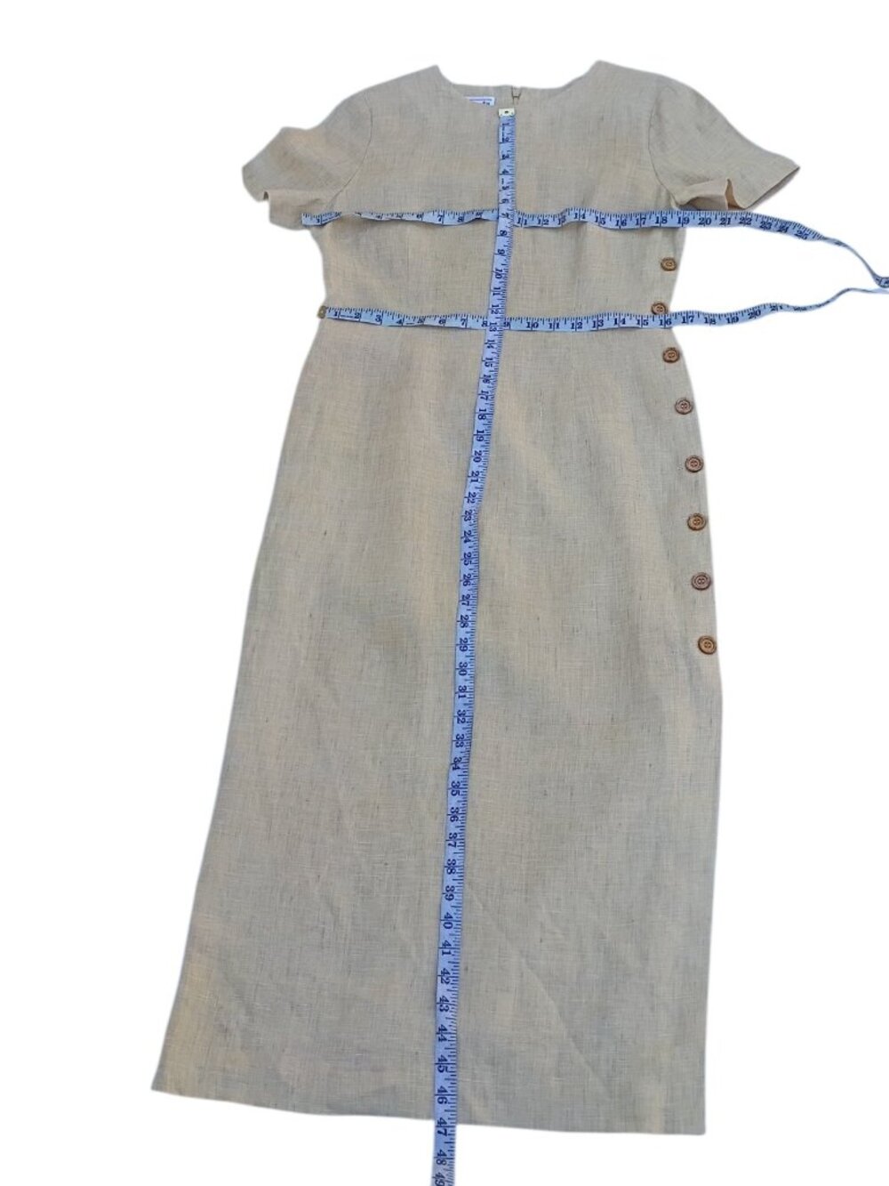 Talbots vintage wheat color linen lined maxi dress sz 6 - Picture 12 of 14